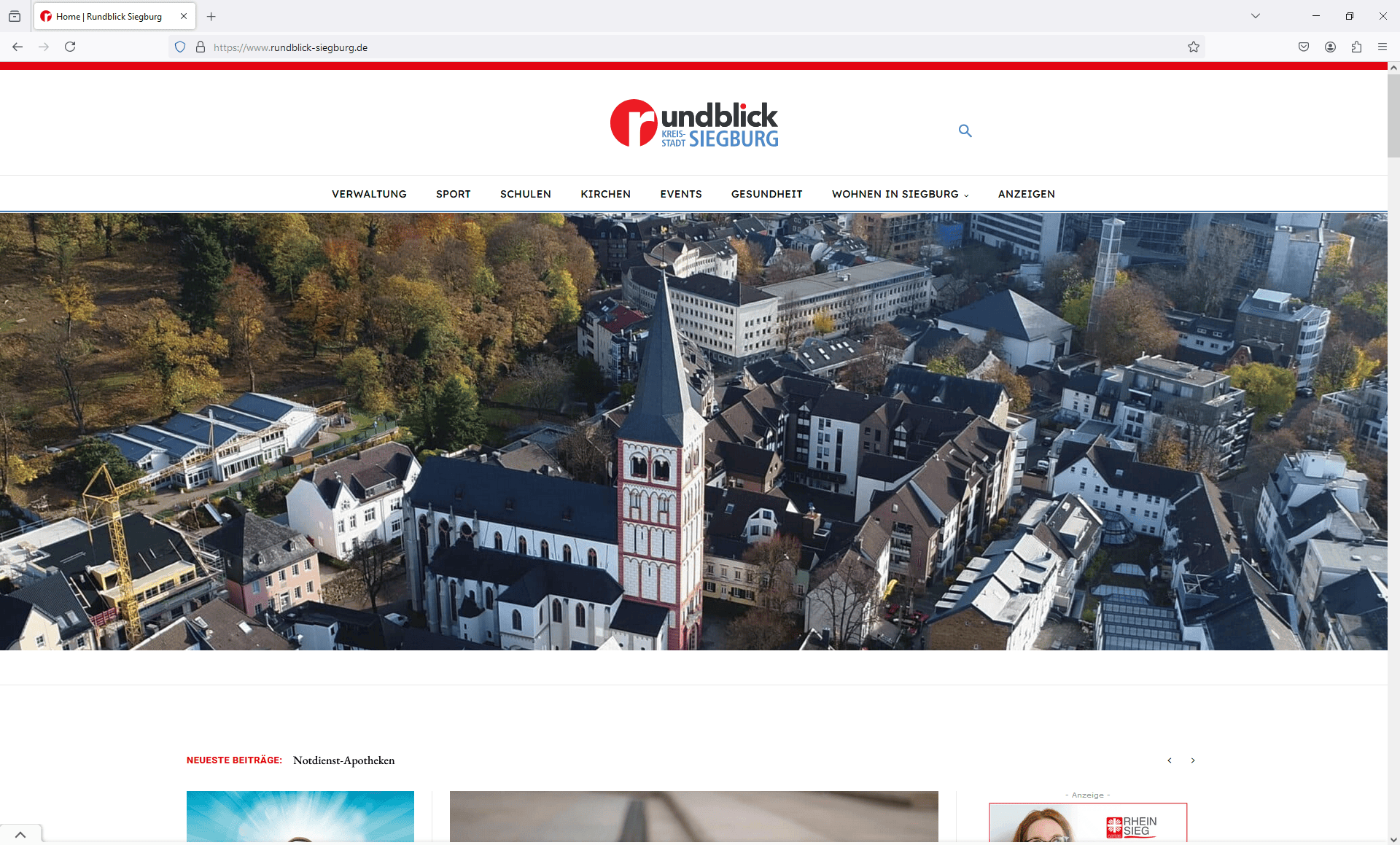 Webseite Rundblick Siegburg Startseite